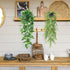 6Pcs Der Rose Fake Hanging Plants Artificial Vines Faux Hanging Plants Indoor for Bathroom Kitchen Wall Bookshelf