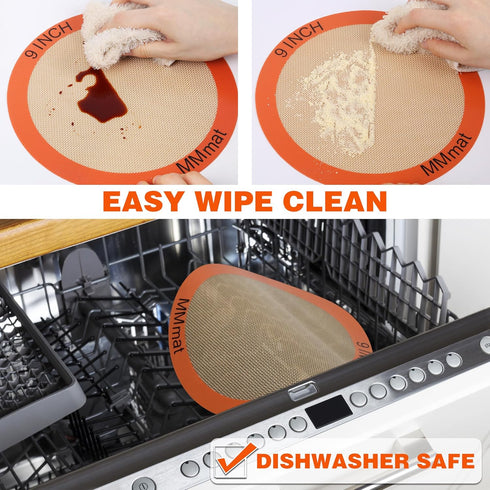 Silicone Baking Mats Set of 2, Round Non-Stick Reusable Air Fryer Liners, 12 inch