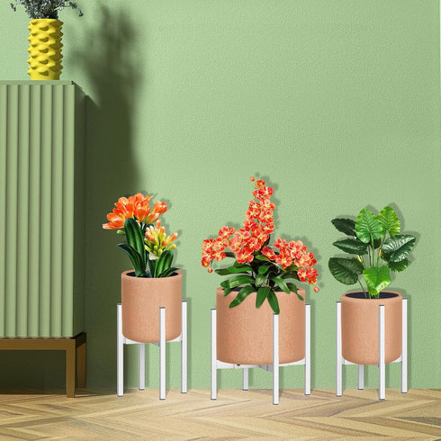 10"-16" 1 Pack) Heavy Plant Stand for Plant Pot Indoor Outdoor Corner, Adjustable Metal Heavy Duty for Large Pot (White