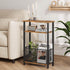 MMEOLUOOK 3 MLBZ22RB Narrow Side Table with Storage Basket Skinny End Tables for Smalls Spaces Tier Sofa Table Small