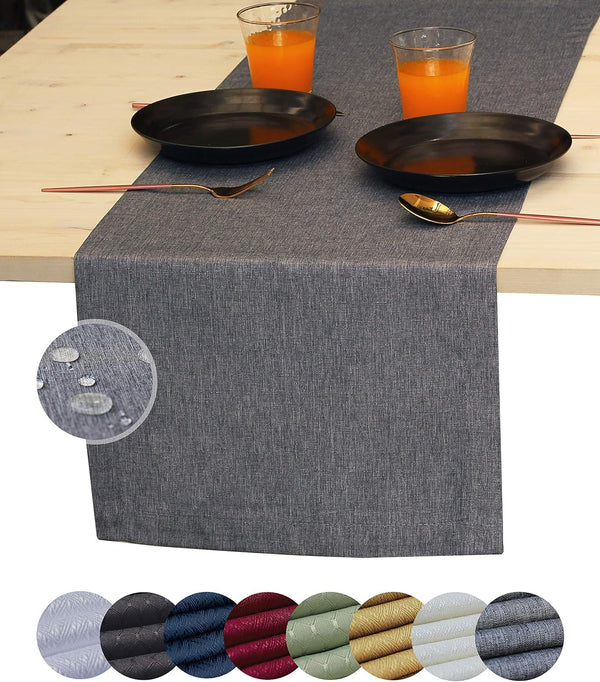 Akutana Grey Table Runner 48 inch, Gray Dresser Scarf, Waterproof Coffee Table Runner,