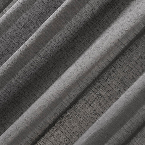 Clean Window Crushed Texture Anti-Dust Sheer Curtain Panel, 52" W x 63" L, Allergy/Pet Friendly, Gray