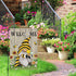 Welcome Summer Gnome Garden Flag, Spring Summer Bee Sunflower 12x18 Double Sided Burlap House Flag