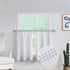 Boho Rustic Striped Sheer Tiers Curtains, 27 Inch x 24 Inch, White/Blue for Living Room, Bedroom, Kitchen, Patio, Villa