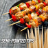Zulay Kitchen Authentic Bamboo Skewers, 100, 14" Heavy-Duty Roasting Sticks for Grilling & Camping