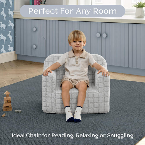 Cozee Delta Children Checkered Chair, Grey