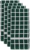 DII Basic Terry Collection Windowpane Dishtowel Set, 4 Piece, 16x26, Dark Green Check