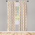 Lunarable Mid Century Curtains, 28" x 84" Retro Flower Ornaments Illustration, 2 Panel Set for Living Room Bedroom