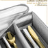 Sorbus Flatware & Utensil Storage - Gray Fabric Chest Box for Organizing Silverware, Cutlery, Flatware