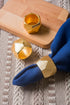 DII Decorative Geometric Napkin Ring Set - Triangle Band Gold, 6 Count