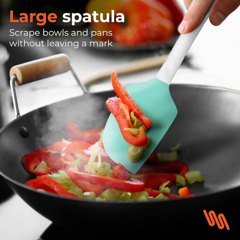 M KITCHEN Silicone Spatula Set, Heat Resistant & BPA Free, 4 Piece Nonstick Rubber Spatulas for Cooking and Baking
