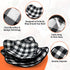 4 Pieces Microwave Bowl Holders Set, Heat Resistant Potholder Protector, Large Hot Pads, Black & White Plaid