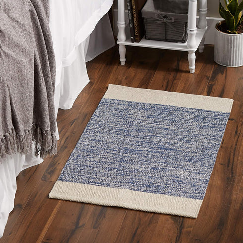 DII Woven Rugs Collection, Hand-Loomed, 2x3', French Blue Border