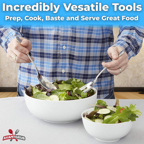 Super Elegant 3 Pc Set Heavy Duty Serving Spoon, Stainless Steel Basting Spoons for Buffet and Family Dining
