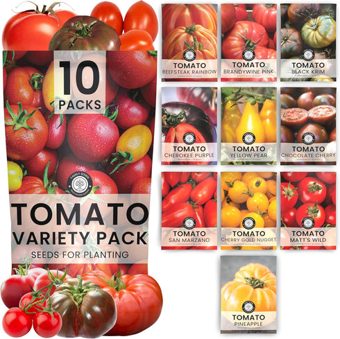 Tomato Seeds | 10 Individual Packs | 2026 Season | Non-GMO |