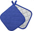 Cotton Pot Holders, Machine Washable Heat Resistant Everyday Kitchen Basic Terry Pot Holder Set of 4 (Dark Blue)