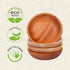Mini Wooden Bowl Set of 4, 3.54" Diameter for Condiments, Dip Sauce, Small Wood Bowl for Jam, Olive
