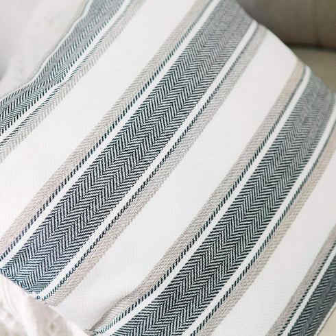 2 Pack Multicolor Stripe Euro Pillow Case, Soft Linen Square Decorative Throw Cushion Cover, 26" x 26"
