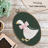 8.6x11.4 Inch LKETW Coquette Pink Bow Silly Goose Oval Wall Art Decor, Dark Green Goose Oval Canvas Hanging Decor