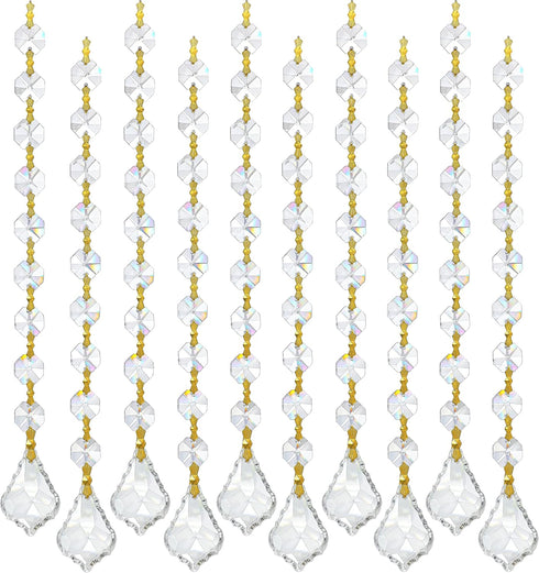 10pcs Crystal Garland Strands Hanging Glass Chandelier Beads Chains Crystal Chandelier Replacements