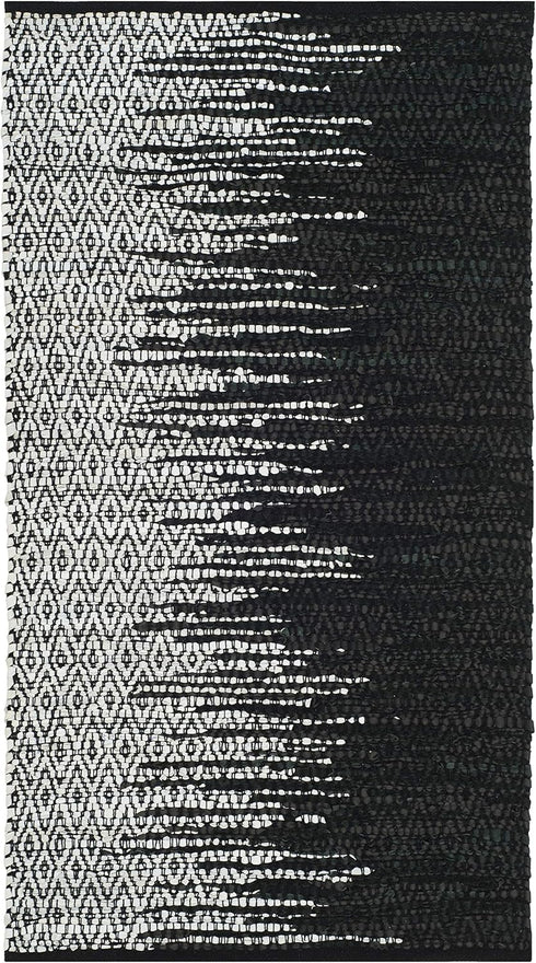 SAFAVIEH Vintage Leather Collection Accent Rug - 2' x 3', Light Grey & Black, Handmade Modern Leather