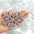 36 Pack Silver Snowflake Ornaments, Plastic Glitter Snow Flakes for Winter Christmas Tree Decorations, Size Varies
