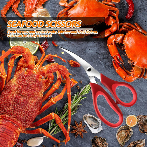Seafood Crab Crackers and Tools, 21 Pcs Set, Lobster Crackers, Picks, Crab Utensils, Forks, Scissors, Nut Cracker for