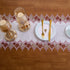 90 inches 16x90) White Dark Red Linen Lace Table Runner Long, Claret Dresser Scarf Table Topper for Christmas Kitchen