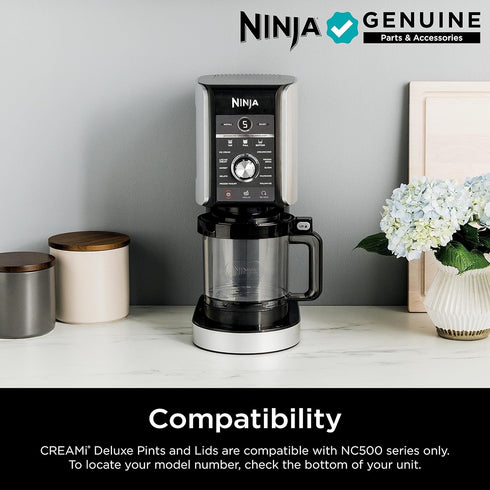 2 Pack, NC500 1 XSKPNTLD2 Ninja Creami Deluxe Pints Compatible with Series Creami Deluxe Ice Cream Makers, Genuine