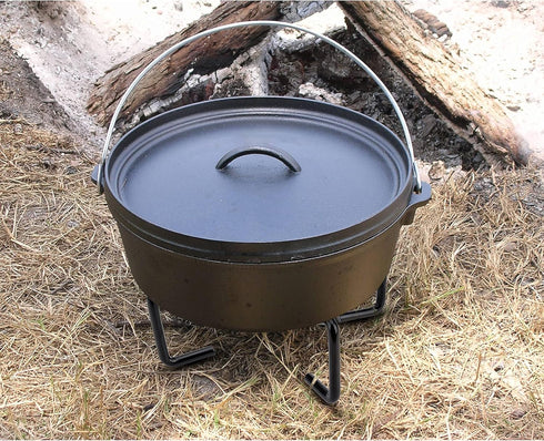 Stanbroil 8" Cast Iron Folding Dutch Oven Lid Stand, 4-in-1 Campfire Cooking Tool