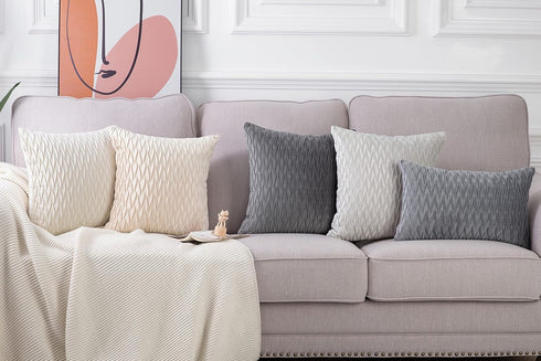 MADIZZ Set of 2 Super Soft Velvet Decorative Throw Pillow Covers, 22x22 inch White Square Cushion Case for Sofa