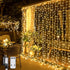 JMEXSUSS 300 LED Remote Control Curtain Lights, Plug in Fairy Curtain Lights