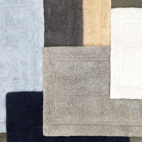 Jean Pierre New York Lydia Border 100% Cotton Bath Mat - Non-Slip Rug - Ivory - 20"x32"