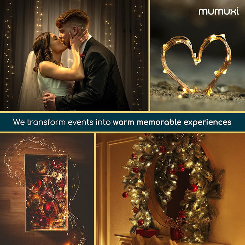 MUMUXI Battery Operated LED Fairy Lights, 16 Pack, 10ft Warm White, Indoor Outdoor Usage