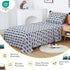 4 Set Sets- Viviland Pieces Boys Grey Full Sheet - Soft Microfiber Fitted Flat Sheets & Pillowcases - Retro Train Print