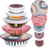 Patelai 10 Pieces Reusable Bowl Covers, 5 Size Stretch Cloth Fabric Food Storage Covers, Cotton Bread Bowl Covers