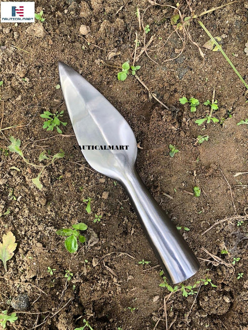NauticalMart Reproduction Roman or Medieval Steel Spearpoint - 8" Long Hand Forged Viking Saga Iron Lozenge Spear Head