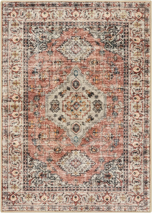 Lahome 2x5 Oriental Hallway Runner Rug, Washable Non Slip Kitchen Rug with Rubber Backing for Hallways