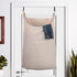 Laundry Collector, Door Hanging Laundry Hamper with Hooks, 65 Liters, Beige