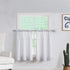 Boho Rustic Striped Sheer Tiers Curtains, 27 Inch x 24 Inch, White/Blue for Living Room, Bedroom, Kitchen, Patio, Villa