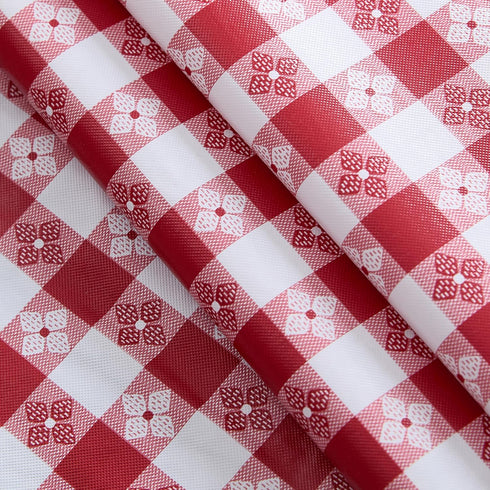 Newbridge 60 x 84 Inch Oval Vinyl Tablecloth - Bistro Tavern Check, Indoor Outdoor Cover for Picnic, Barbecue