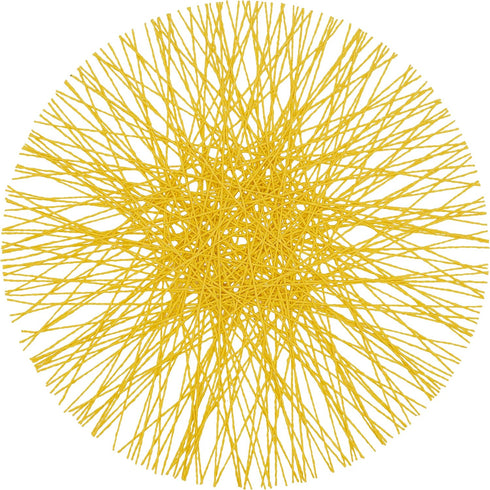 SARO LIFESTYLE Adalynn Collection Straw Design Placemats Set of 4, 15" Yellow