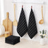 Homaxy 100% Cotton Terry Kitchen Dish Cloths, Ultra Soft and Absorbent, 6 Pack, 12 x 12 Inches, Black