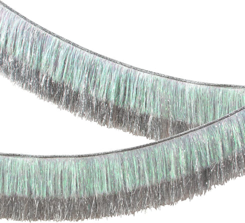 Meri Meri Silver Iridescent Tinsel Fringe Garland (Pack of 1)
