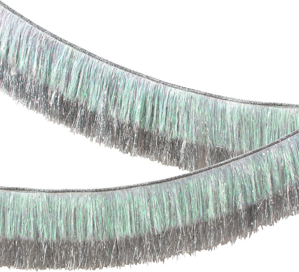 Meri Meri Silver Iridescent Tinsel Fringe Garland (Pack of 1)