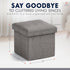 12 12 12, Ornavo Home Small Storage Ottoman Foldable Collapsible Cube Square Linen Ottoman Foot Rest Stool Seat