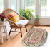 COTTON CRAFT Jute Chindi Braid Rag Rug - Boho Farmhouse Rustic Area Accent Throw Rug - Handwoven Reversible Natural Recycled Cotton- Living Room Den Study Home Décor Gift - 2' x 3' Oval - Multi Color by COTTON CRAFT