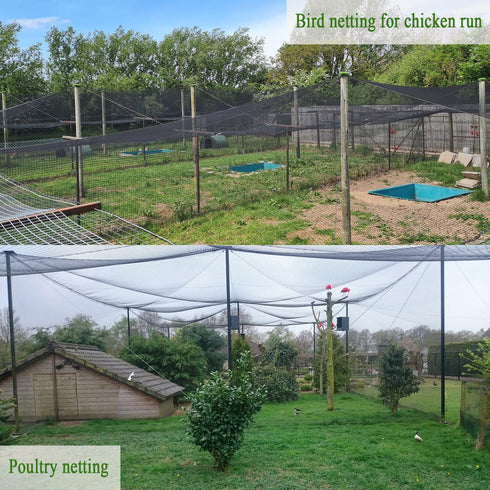 15x15Ft, 1/2" Bird Netting for Chicken Coop Mesh, Strong Woven Poultry Netting Roof Cover for Chicken Run, Heavy Duty