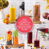 Set 32 oz 4 Pack All About Juicing Glass Bottles - Jars, Wide Mouth with Lids for Juice, Smoothies, Water, Milks