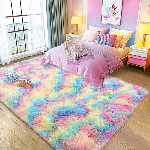 5x7 Ultra Fluffy Rug for Living Room Bedroom, Fuzzy Large Area Rug for Living Room, Plush Soft Shag Carpet for Girl Boy